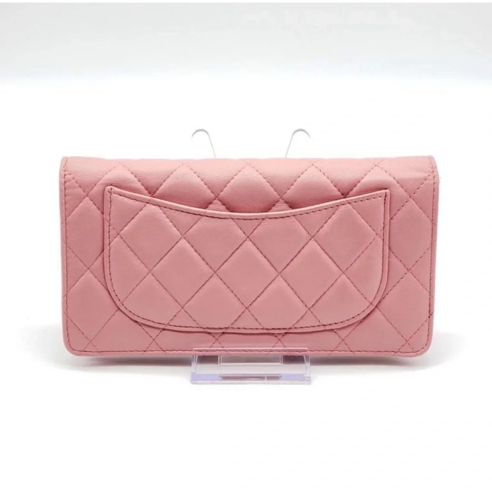 CHANEL Pink Quilted Wallet